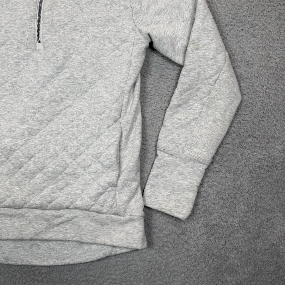 Lululemon Hill and Valley Mock Neck‎ Quilted Half Zip Pullover Grey Size 4 Warm